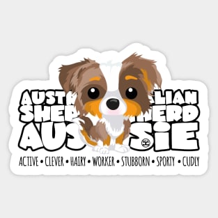 DGBigHeads - Aussie Brown Merle Trico Sticker